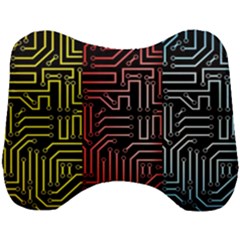 Circuit Board Seamless Patterns Set Head Support Cushion