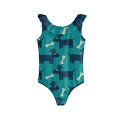 Happy-dogs Animals Pattern Kids  Frill Swimsuit by Ket1n9