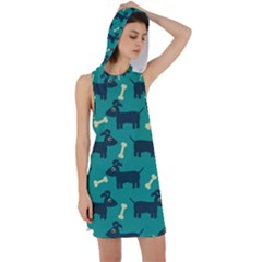 Happy-dogs Animals Pattern Racer Back Hoodie Dress by Ket1n9