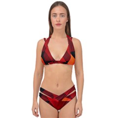 Abstract Triangle Wallpaper Double Strap Halter Bikini Set by Ket1n9