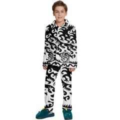 Ying Yang Tattoo Kids  Long Sleeve Velvet Pajamas Set by Ket1n9