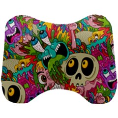 Crazy Illustrations & Funky Monster Pattern Head Support Cushion by Ket1n9