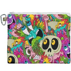 Crazy Illustrations & Funky Monster Pattern Canvas Cosmetic Bag (xxxl) by Ket1n9