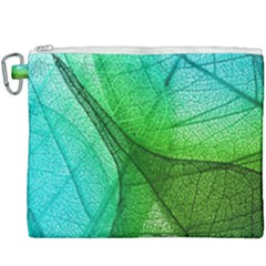 Sunlight Filtering Through Transparent Leaves Green Blue Canvas Cosmetic Bag (xxxl) by Ket1n9