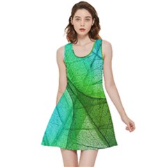 Sunlight Filtering Through Transparent Leaves Green Blue Inside Out Reversible Sleeveless Dress