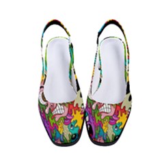 Crazy Illustrations & Funky Monster Pattern Women s Classic Slingback Heels by Ket1n9