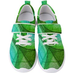 Sunlight Filtering Through Transparent Leaves Green Blue Men s Velcro Strap Shoes by Ket1n9