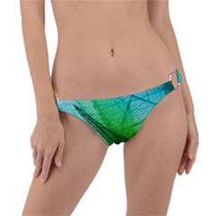 Sunlight Filtering Through Transparent Leaves Green Blue Ring Detail Bikini Bottoms by Ket1n9