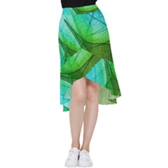 Sunlight Filtering Through Transparent Leaves Green Blue Frill Hi Low Chiffon Skirt by Ket1n9