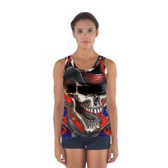 Confederate Flag Usa America United States Csa Civil War Rebel Dixie Military Poster Skull Sport Tank Top  by Ket1n9