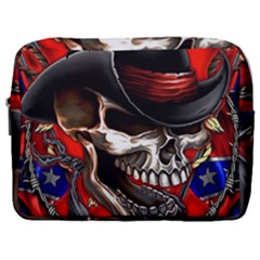 Confederate Flag Usa America United States Csa Civil War Rebel Dixie Military Poster Skull Make Up Pouch (large) by Ket1n9