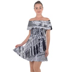 Architecture-parliament-landmark Off Shoulder Velour Dress by Ket1n9