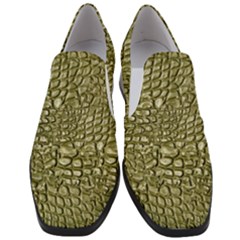 Aligator-skin Women Slip On Heel Loafers by Ket1n9