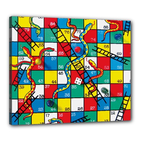 Snakes And Ladders Canvas 24  X 20  (stretched) by Ket1n9