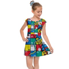 Snakes And Ladders Kids  Cap Sleeve Dress by Ket1n9