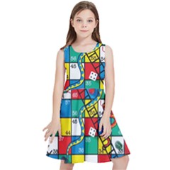 Snakes And Ladders Kids  Skater Dress by Ket1n9