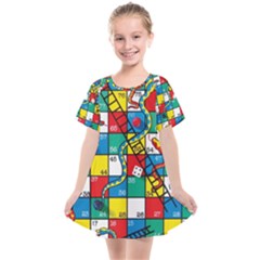 Snakes And Ladders Kids  Smock Dress by Ket1n9