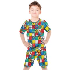 Snakes And Ladders Kids  T-shirt And Shorts Set by Ket1n9