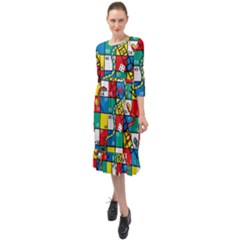 Snakes And Ladders Ruffle End Midi Chiffon Dress by Ket1n9