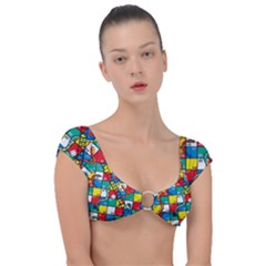 Snakes And Ladders Cap Sleeve Ring Bikini Top by Ket1n9