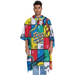 Snakes And Ladders Men s Hooded Rain Ponchos by Ket1n9