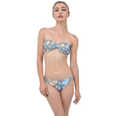 Cute Cat Background Pattern Classic Bandeau Bikini Set