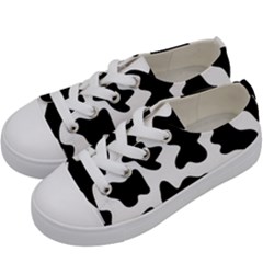 Animal-print-black-and-white-black Kids  Low Top Canvas Sneakers by Ket1n9