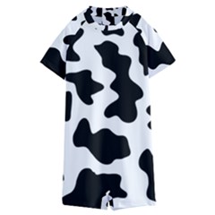 Animal-print-black-and-white-black Kids  Boyleg Half Suit Swimwear by Ket1n9