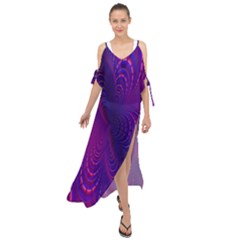 Abstract-fantastic-fractal-gradient Maxi Chiffon Cover Up Dress