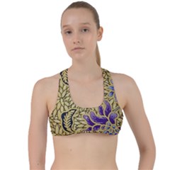 Traditional Art Batik Pattern Criss Cross Racerback Sports Bra by Ket1n9