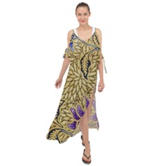 Traditional Art Batik Pattern Maxi Chiffon Cover Up Dress