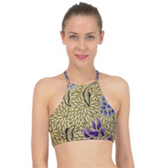 Traditional Art Batik Pattern Halter Bikini Top by Ket1n9