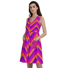 Chevron Sleeveless Dress With Pocket