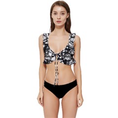 Neurons-brain-cells-brain-structure Low Cut Ruffle Edge Bikini Top by Ket1n9