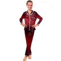 Red-grunge-texture-black-gradient Kids  Satin Long Sleeve Pajamas Set by Ket1n9