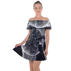 Space-universe-earth-rocket Off Shoulder Velour Dress by Ket1n9