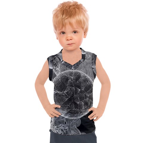 Space-universe-earth-rocket Kids  Sport Tank Top by Ket1n9