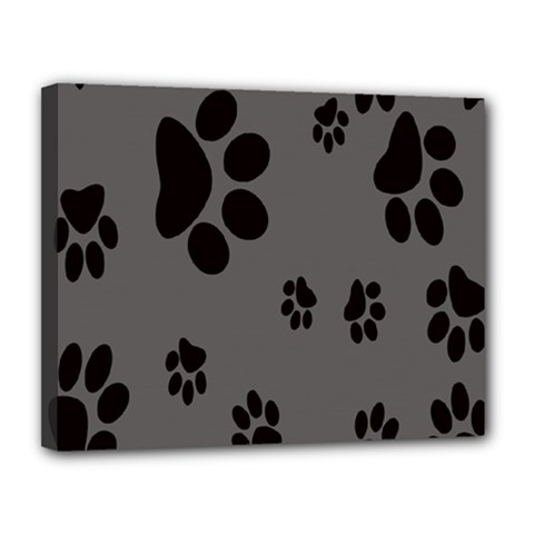 Dog-foodprint Paw Prints Seamless Background And Pattern Canvas 14  X 11  (stretched) by Ket1n9