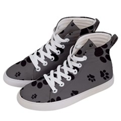 Dog-foodprint Paw Prints Seamless Background And Pattern Women s Hi-top Skate Sneakers by Ket1n9