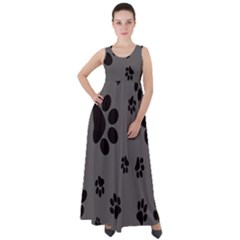 Dog-foodprint Paw Prints Seamless Background And Pattern Empire Waist Velour Maxi Dress by Ket1n9