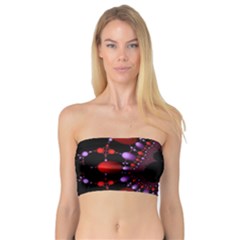 Fractal Red Violet Symmetric Spheres On Black Bandeau Top by Ket1n9