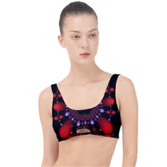 Fractal Red Violet Symmetric Spheres On Black The Little Details Bikini Top by Ket1n9