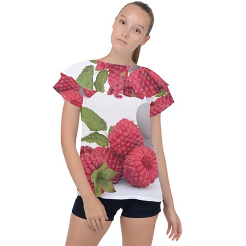 Fruit-healthy-vitamin-vegan Ruffle Collar Chiffon Blouse by Ket1n9