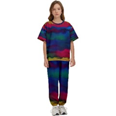 Watercolour-color-background Kids  T-shirt And Pants Sports Set by Ket1n9