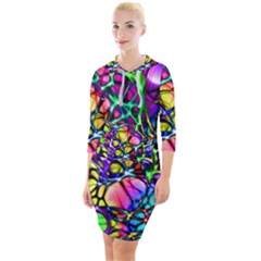 Network-nerves-nervous-system-line Quarter Sleeve Hood Bodycon Dress