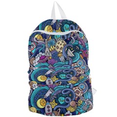 Cartoon-hand-drawn-doodles-on-the-subject-of-space-style-theme-seamless-pattern-vector-background Foldable Lightweight Backpack by Ket1n9