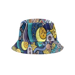 Cartoon-hand-drawn-doodles-on-the-subject-of-space-style-theme-seamless-pattern-vector-background Bucket Hat (kids) by Ket1n9