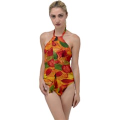 Leaves Texture Go With The Flow One Piece Swimsuit by Ket1n9