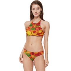 Leaves Texture Banded Triangle Bikini Set by Ket1n9