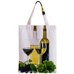 White-wine-red-wine-the-bottle Zipper Classic Tote Bag